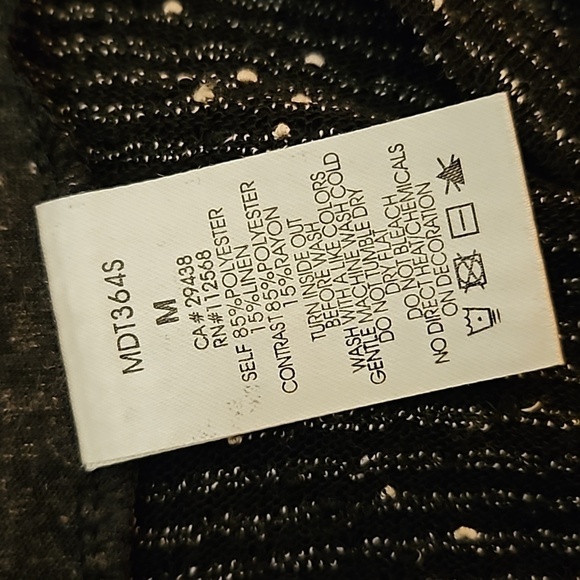 MISS ME Black Floral Paisley Bedazzled Metallic Mesh Short Sleeve Goth Tee - Picture 8 of 8